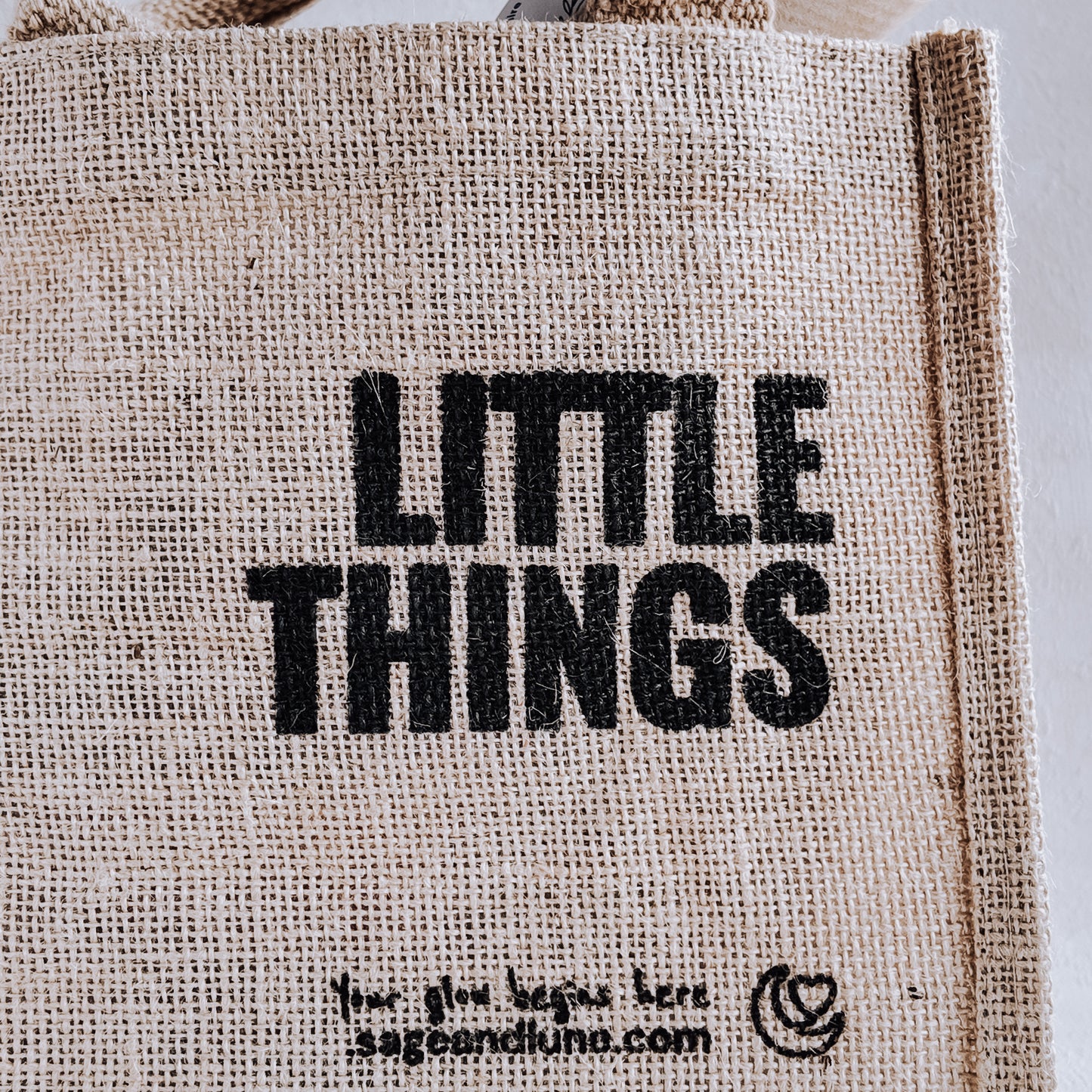 “Little Things” Mini Jute Bag